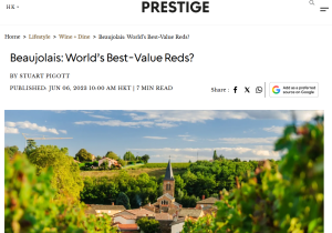 Article du site Prestige Online