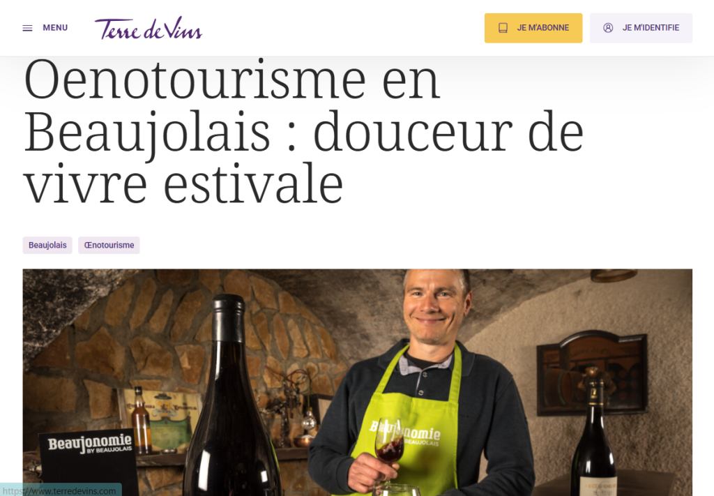 Article Terre de Vins - Oenotourisme Beaujolais 2023